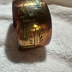 Artistic Copper and Gold Cuff Bracelets